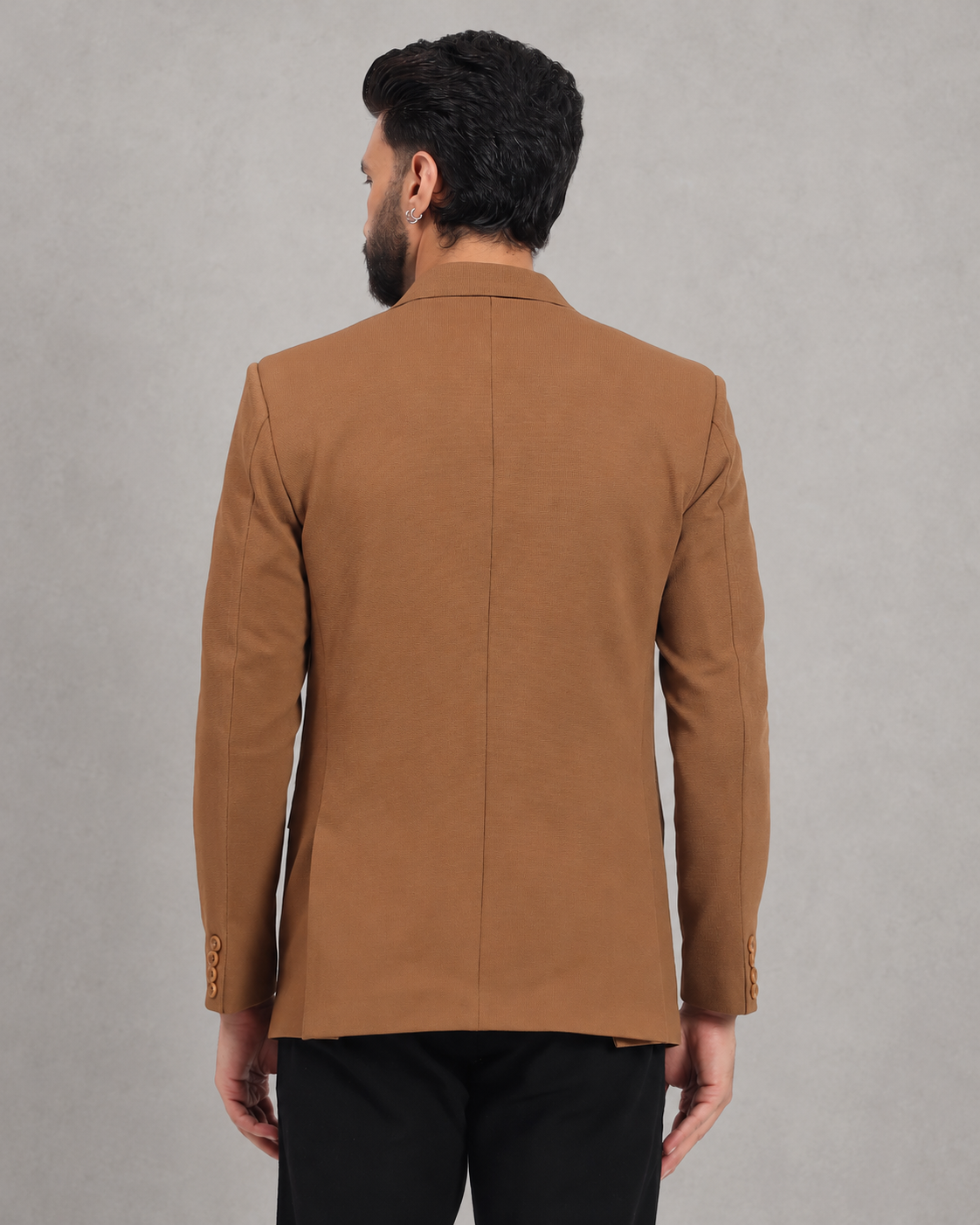 Men’s Camel Brown Stretchable Casual Blazer – Fresh Modern Style