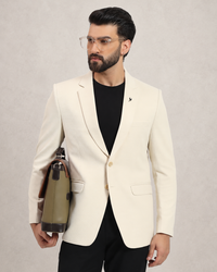 Men’s Beige Stretchable Casual Blazer – Clean Everyday Style