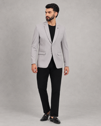 Men’s Grey Stretchable Casual Blazer – Modern Everyday Style