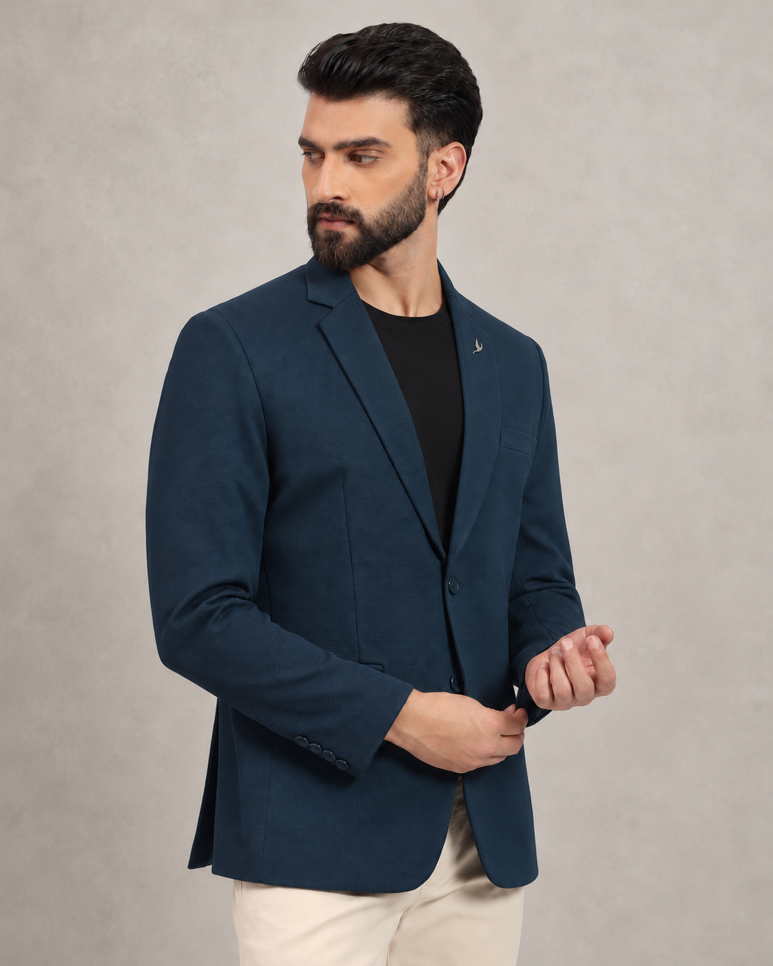 Men’s Peacock Green Stretchable Casual Blazer – Bold Modern Style