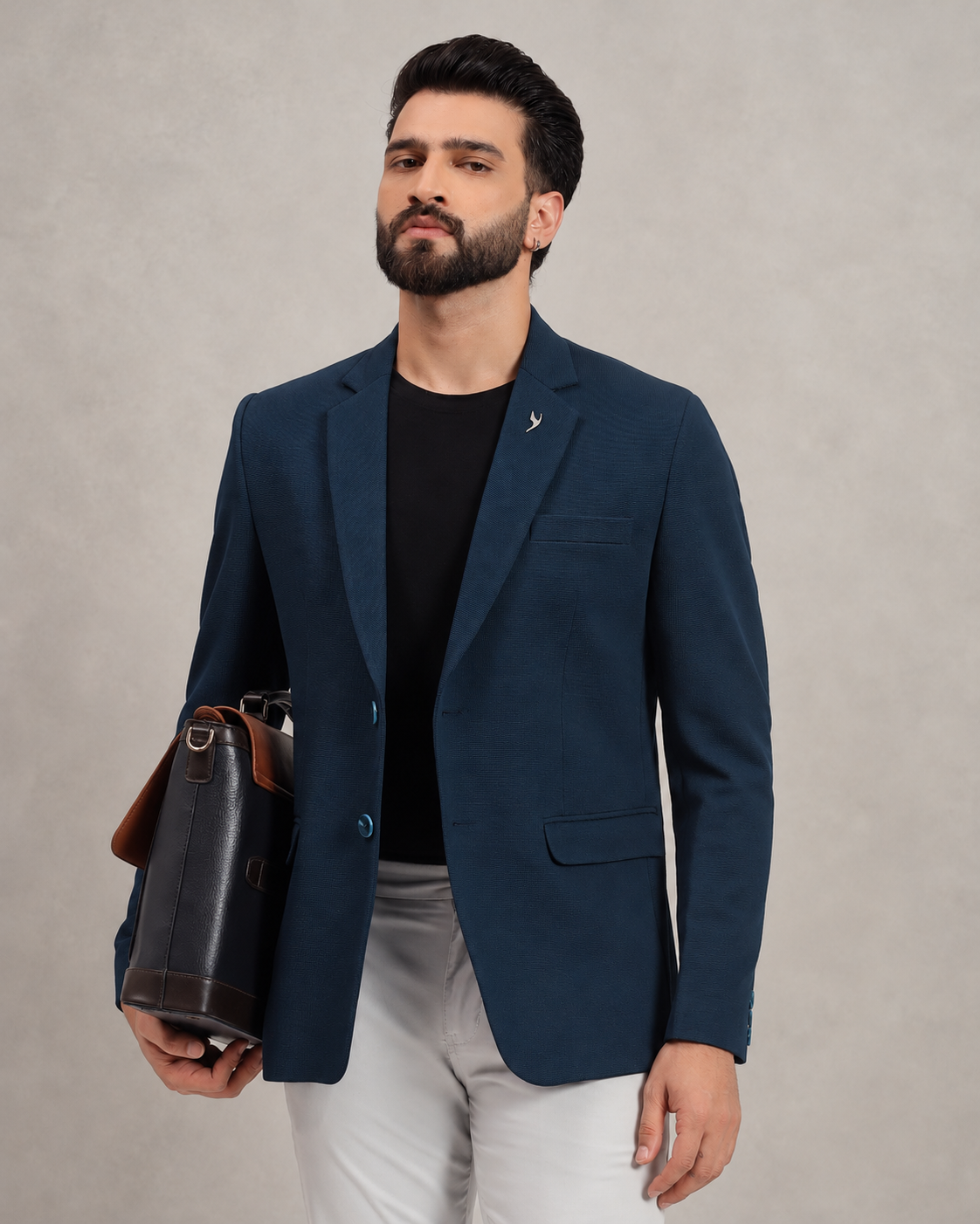 Men’s Peacock Green Stretchable Casual Blazer – Bold Modern Style