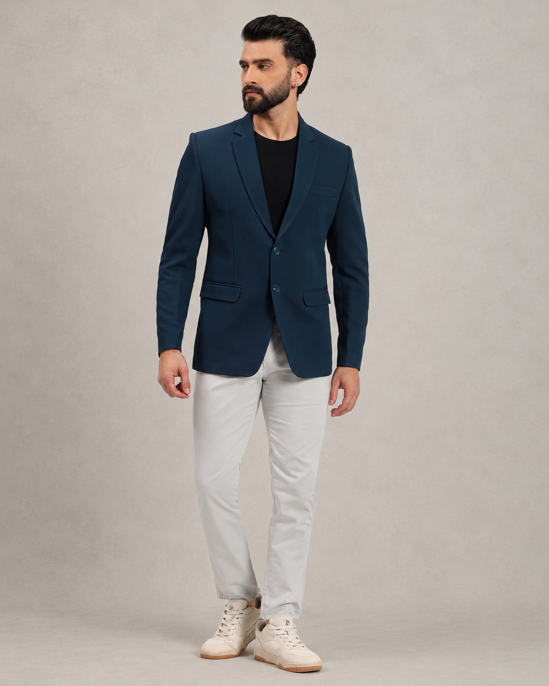 Men’s Peacock Green Stretchable Casual Blazer – Bold Modern Style