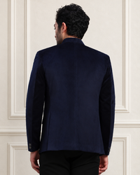 Men's Blue Velvet Bandhgala Party Wear Blazer