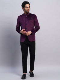 Men's violet Velvet Bandhgala Party Wear Blazer