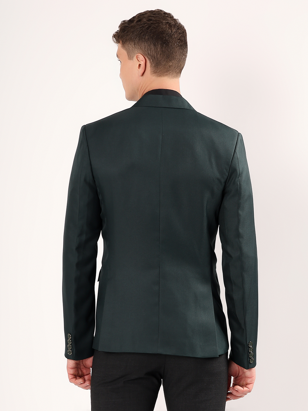 Smart formal outfit featuring green blazer