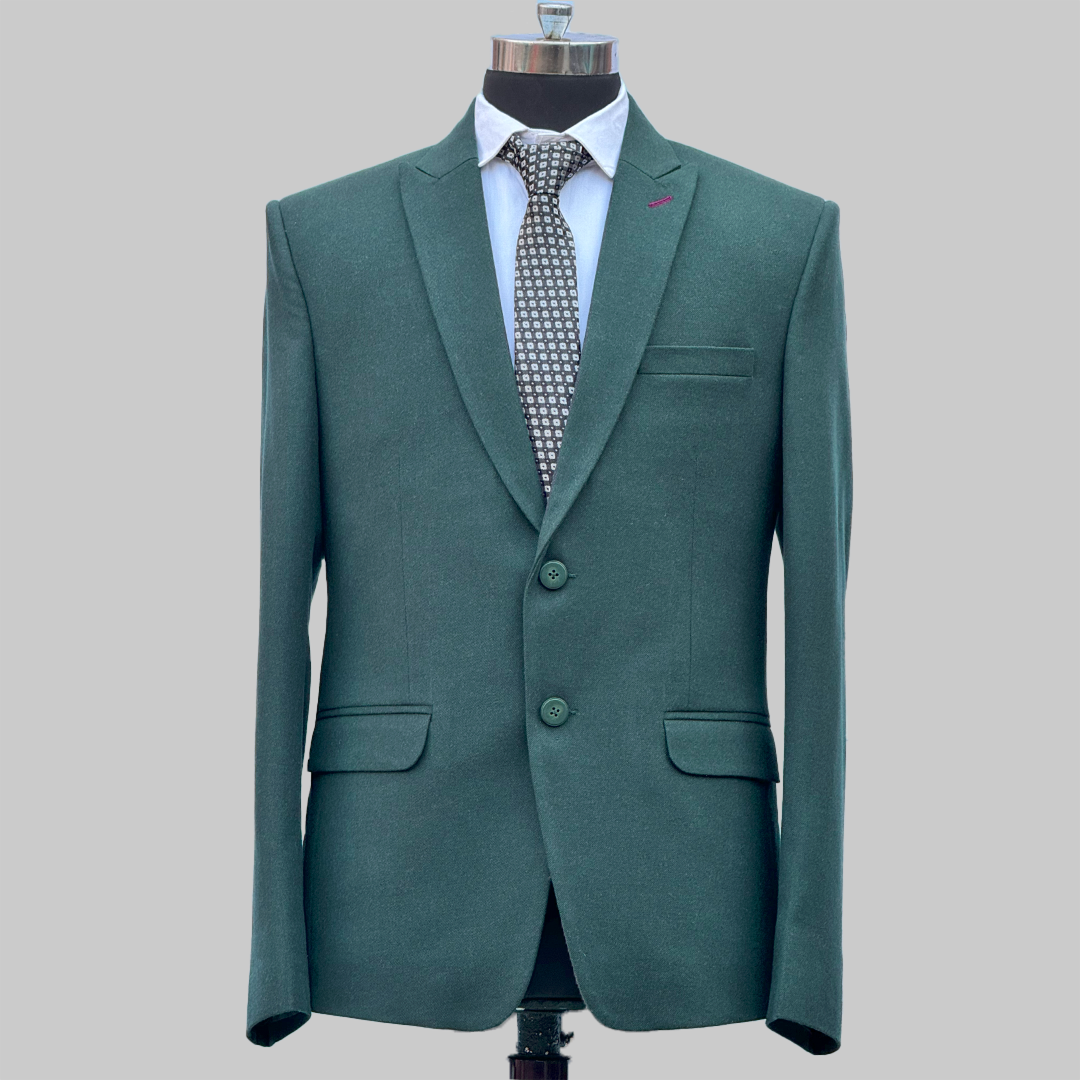 DareLooks Green Woolen Blazer For Men's