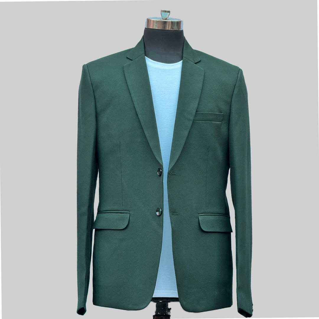 Darelooks Men Solid Single Breasted Blazer For Men's ( Green )