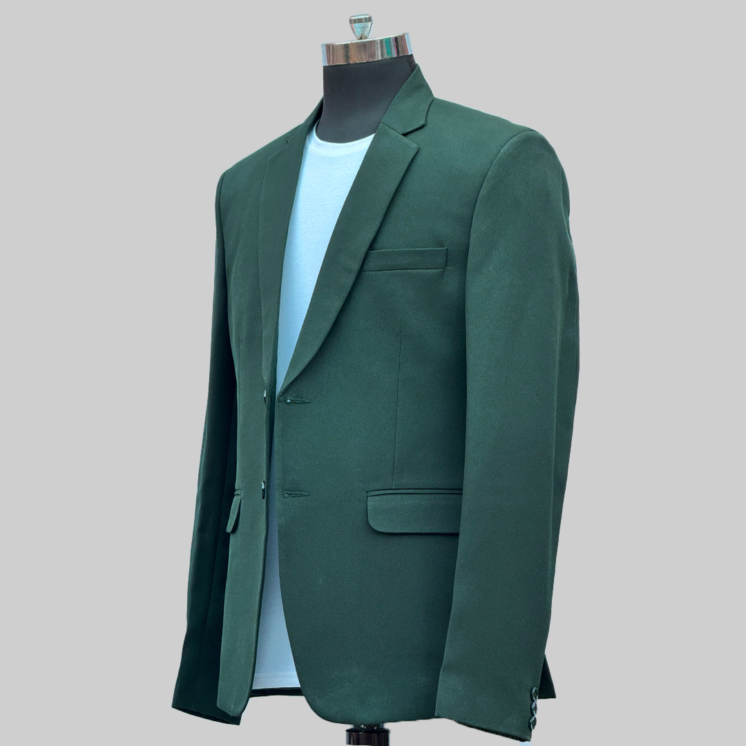 Darelooks Men Solid Single Breasted Blazer For Men's ( Green )