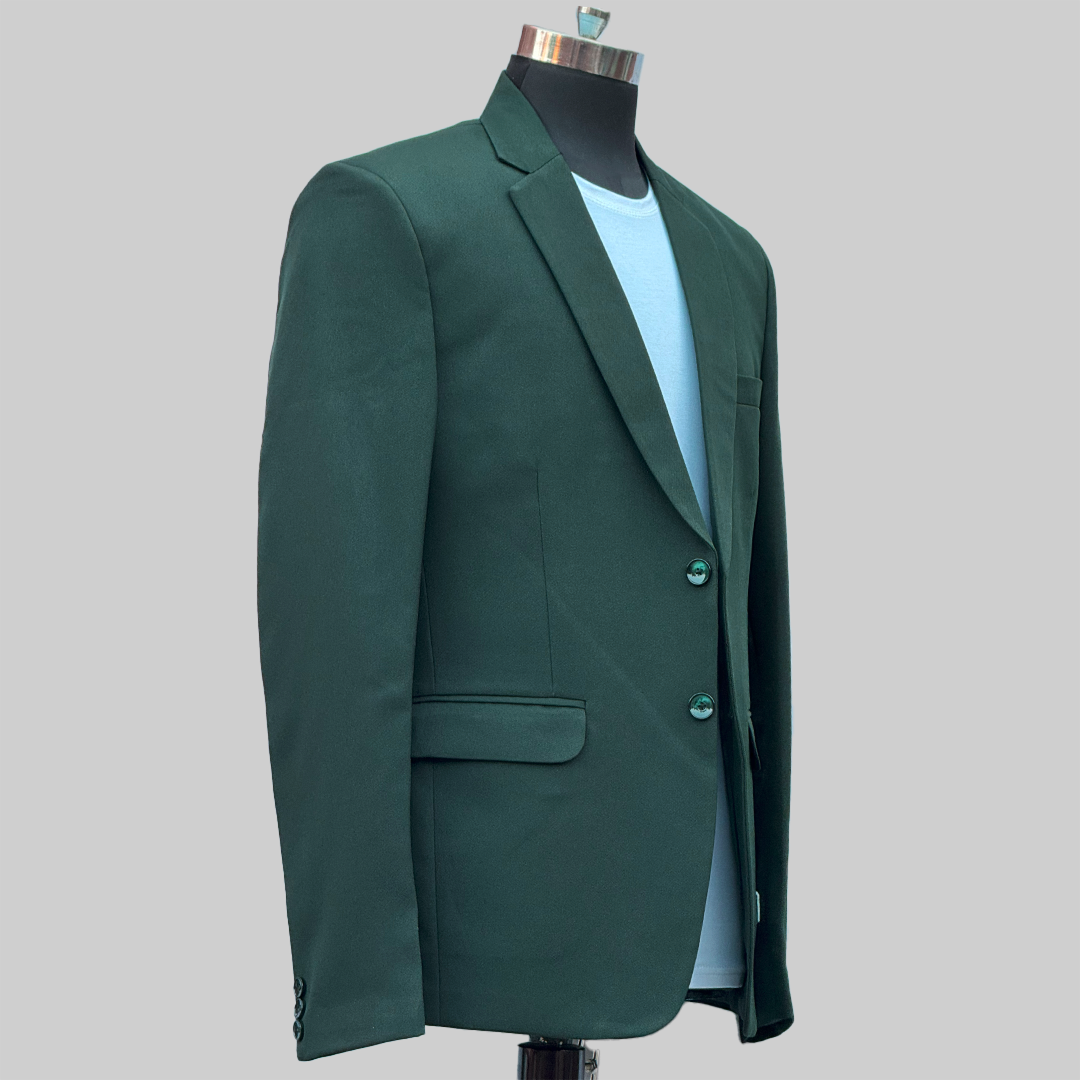 Darelooks Men Solid Single Breasted Blazer For Men's ( Green )