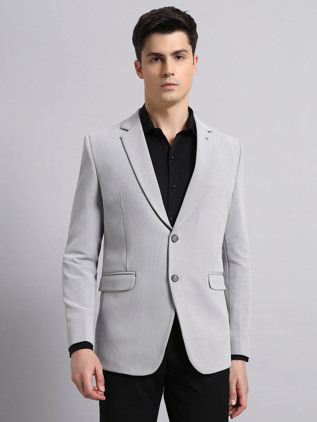 Smart fit grey stretch blazer designed for comfort and flexibility