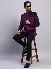 Men's violet Velvet Bandhgala Party Wear Blazer