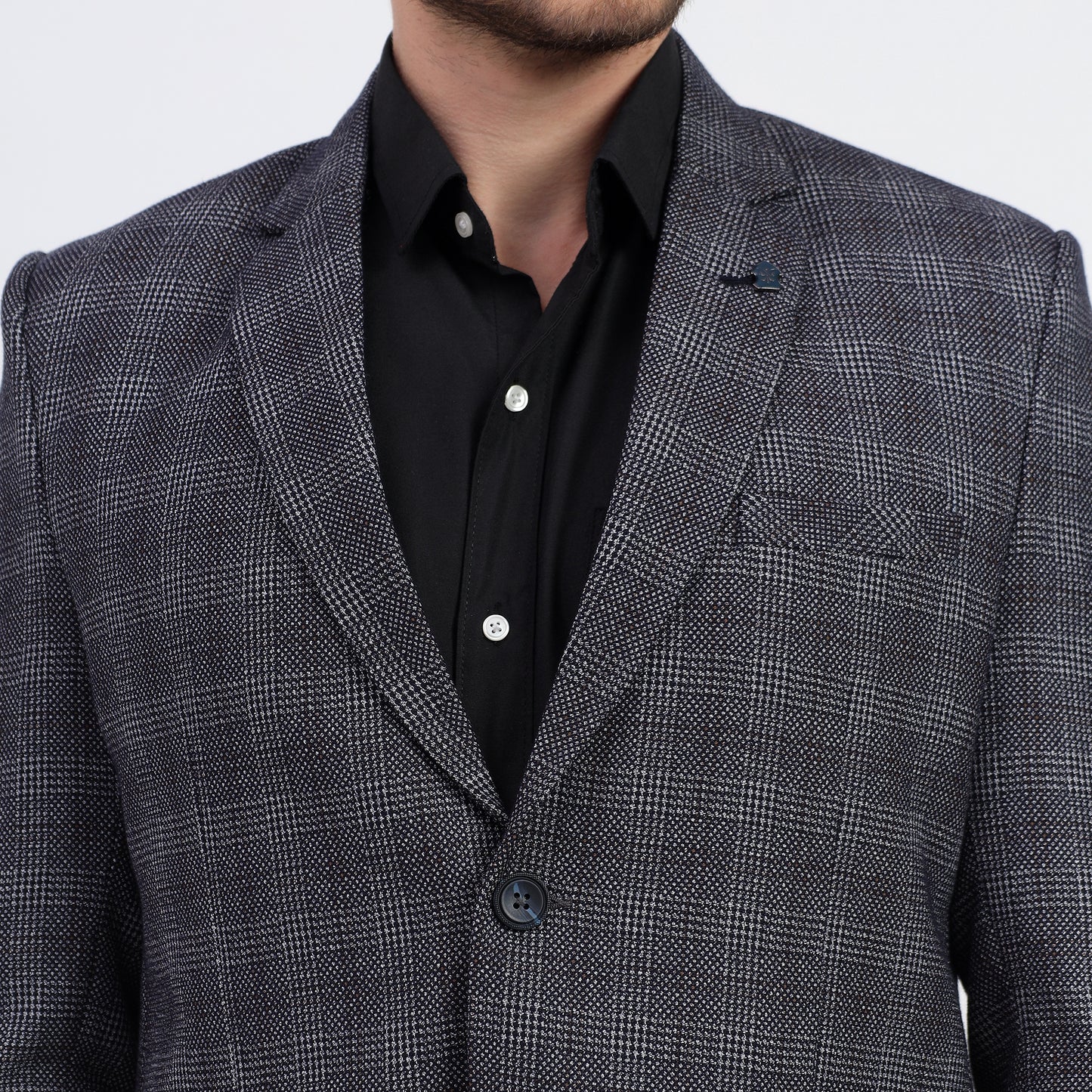 Darelooks Men's Check Blue Tweed Blazer