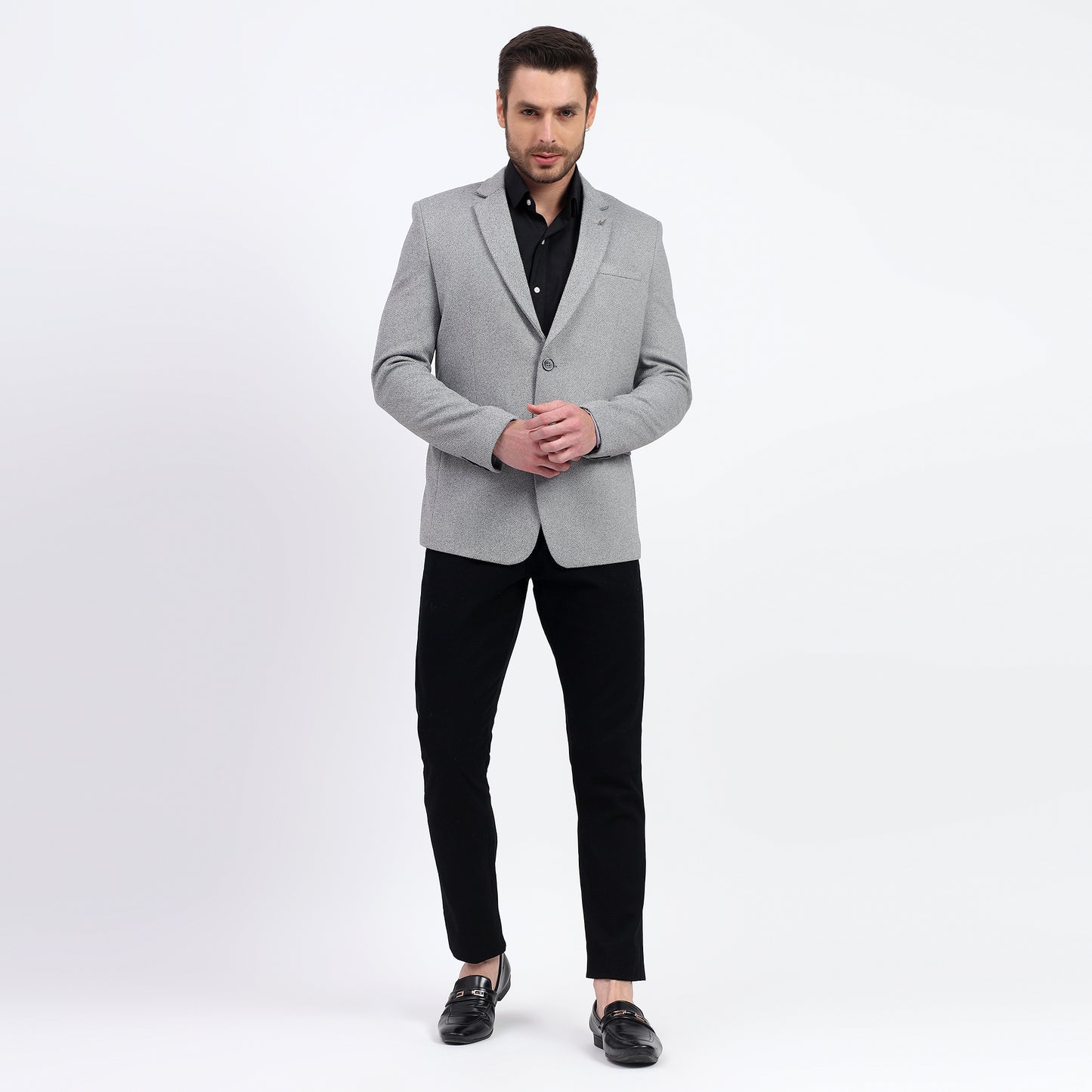 Darelooks Men's Light Gray Tweed Blazer