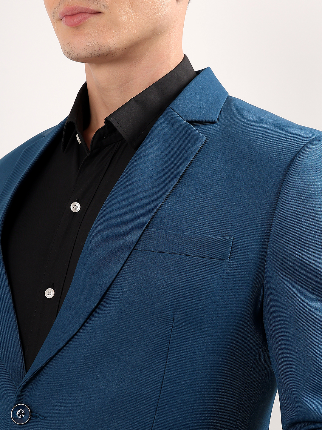 Elegant statement peacock green blazer for formal outfit