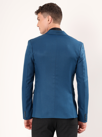 Smart formal outfit featuring peacock green blazer