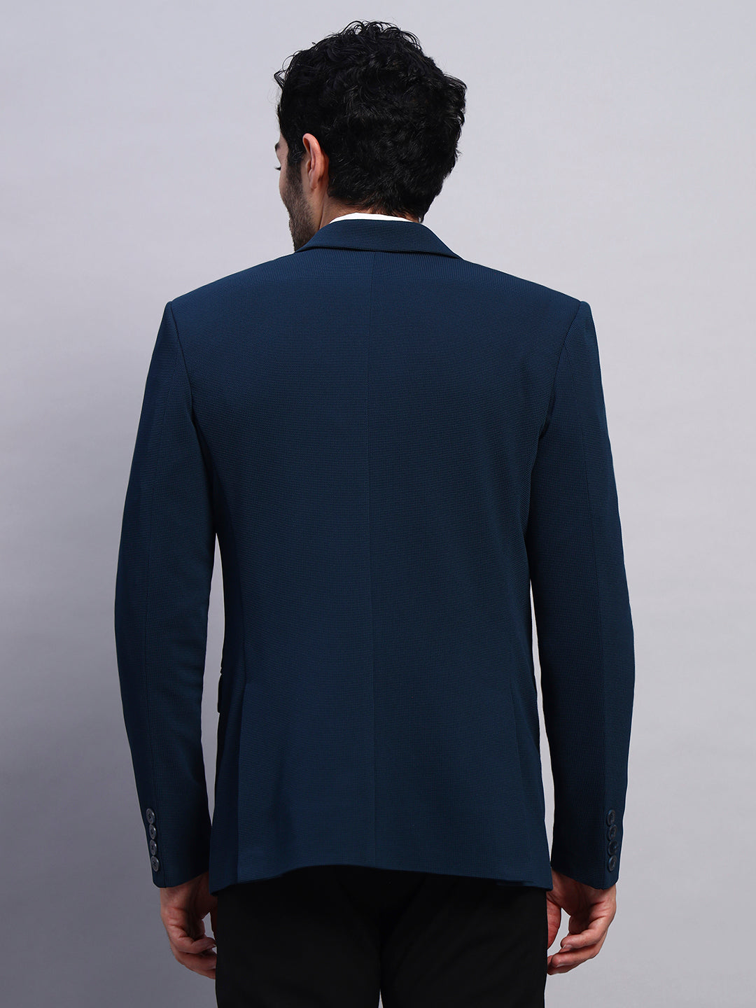 Flexible fit peacock green blazer for modern men