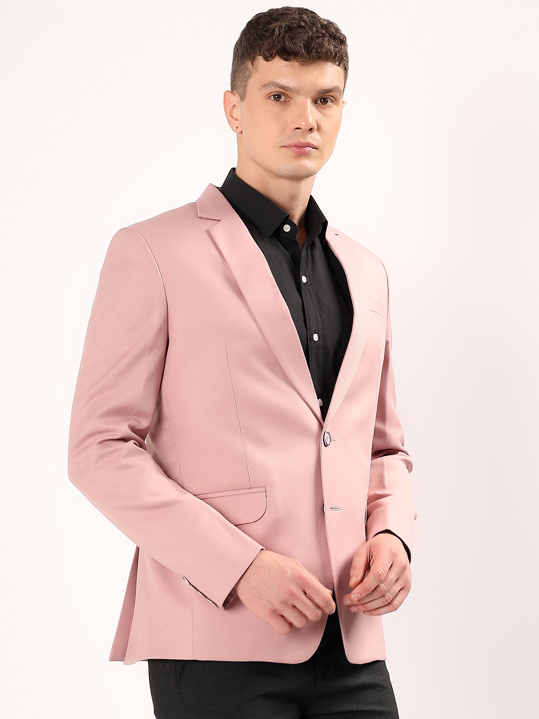 Bold formal styling with pink blazer for men