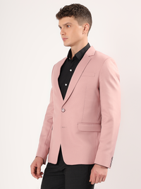 Refined tailoring and premium finish of pink blazer