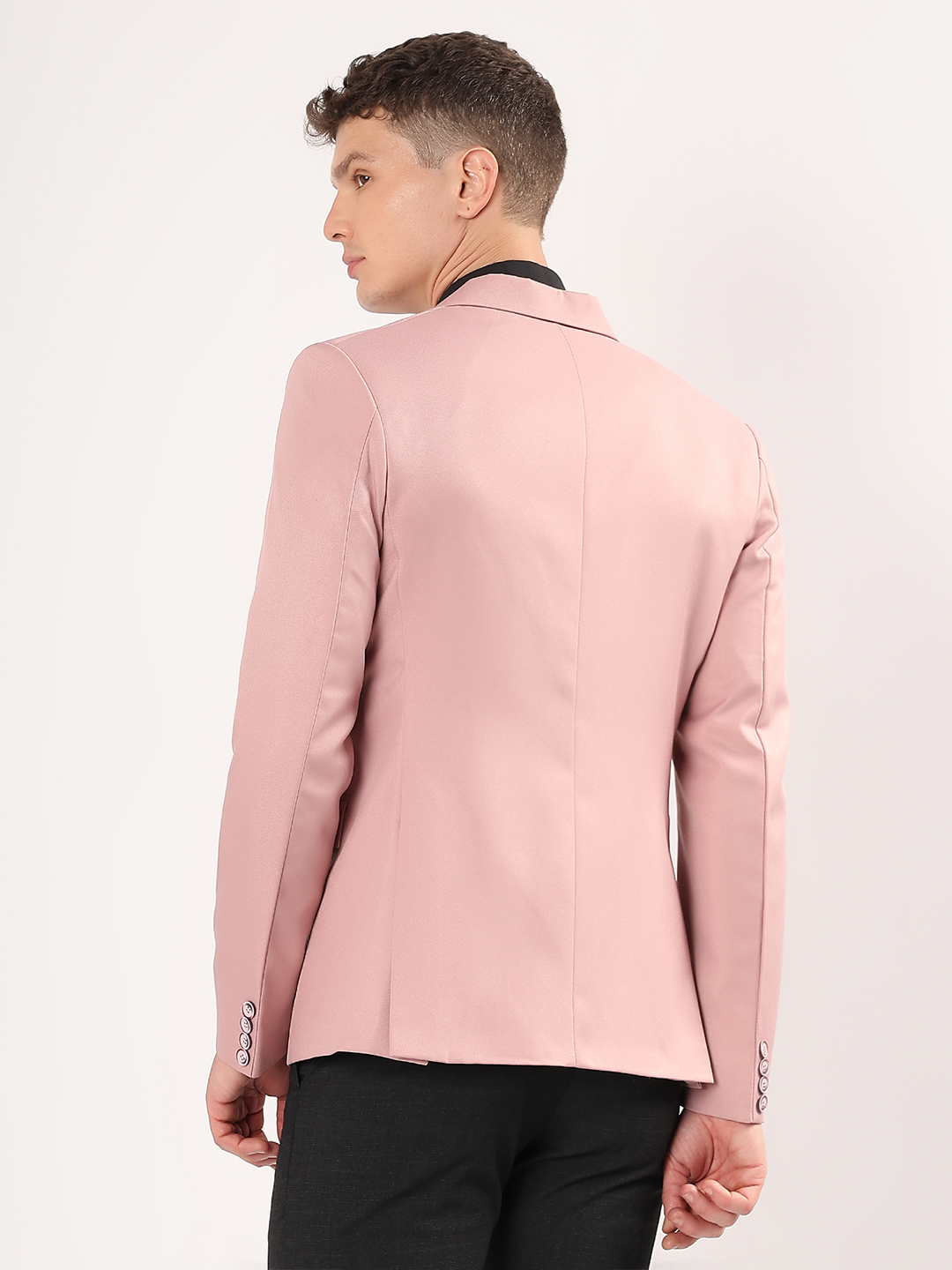 Smart formal outfit featuring pink blazer