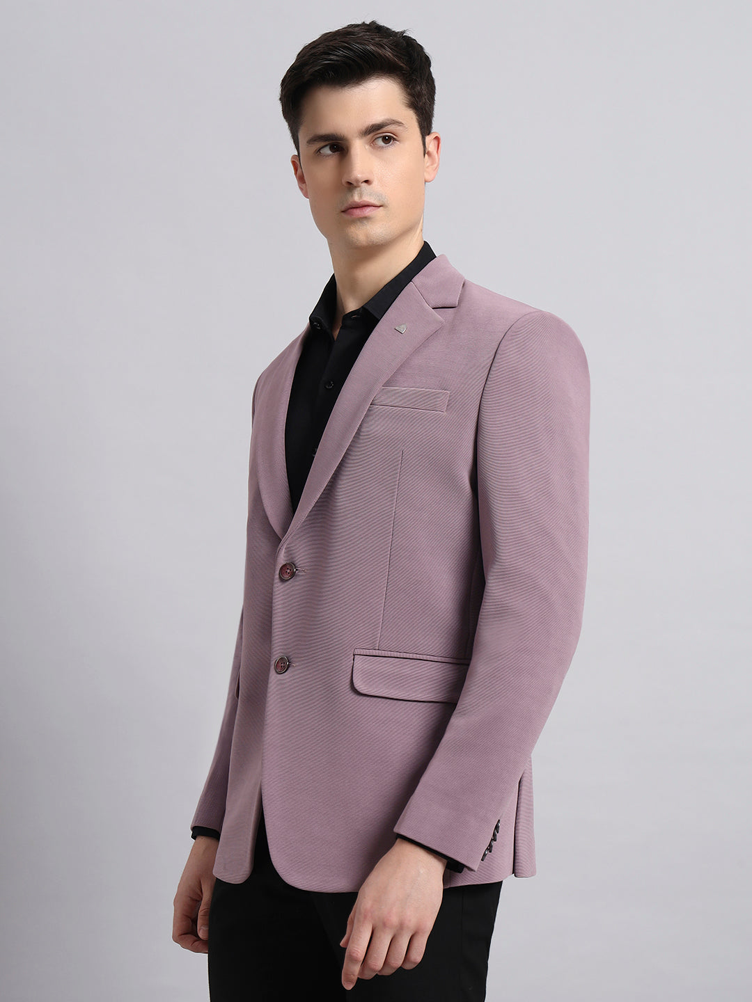 Stylish pink stretchable blazer for men in modern fashion look