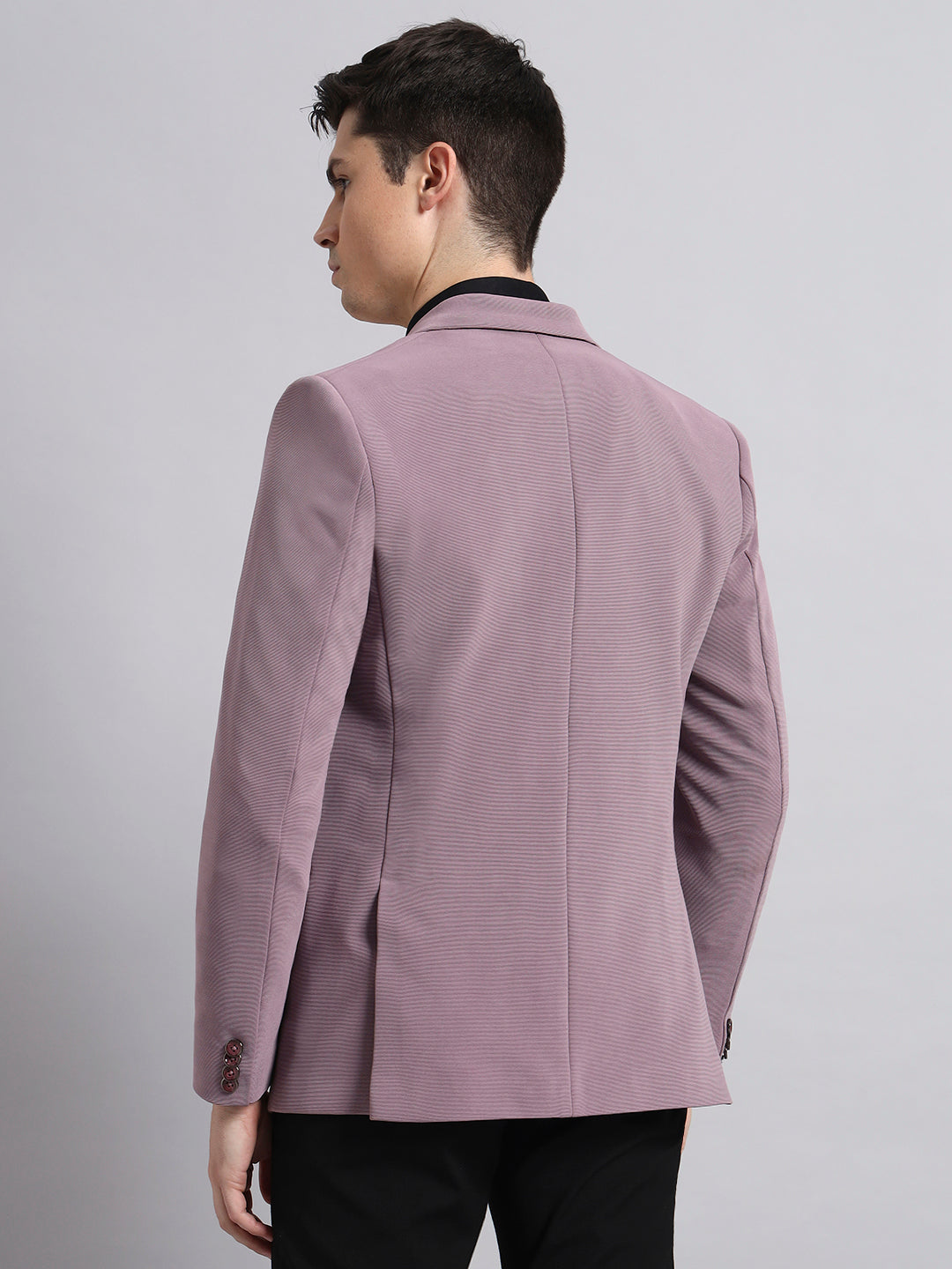 Modern charm with slim fit pink stretchable blazer