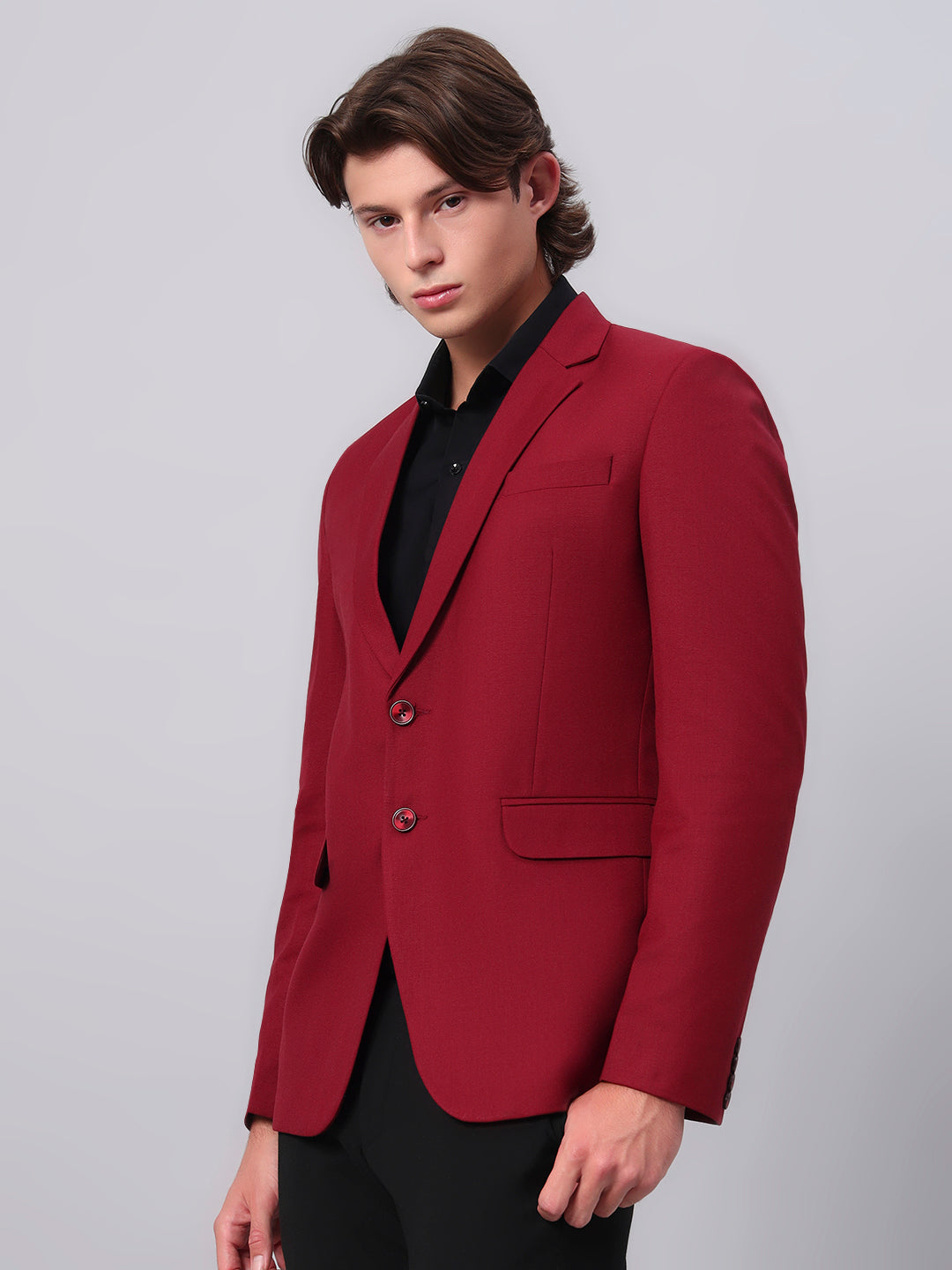 Modern luxury outfit with red blazer