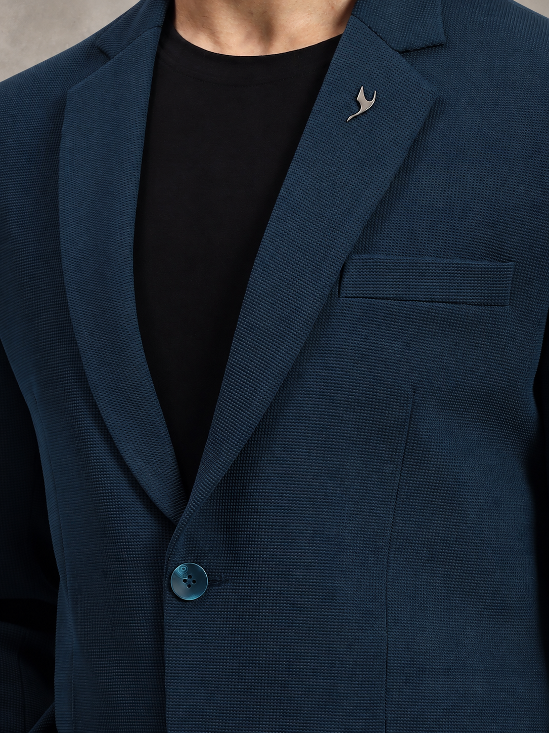 Men’s Peacock Green Stretchable Casual Blazer – Bold Modern Style