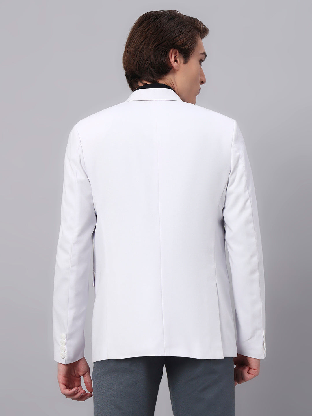 Smart casual outfit with white formal viscose blazer