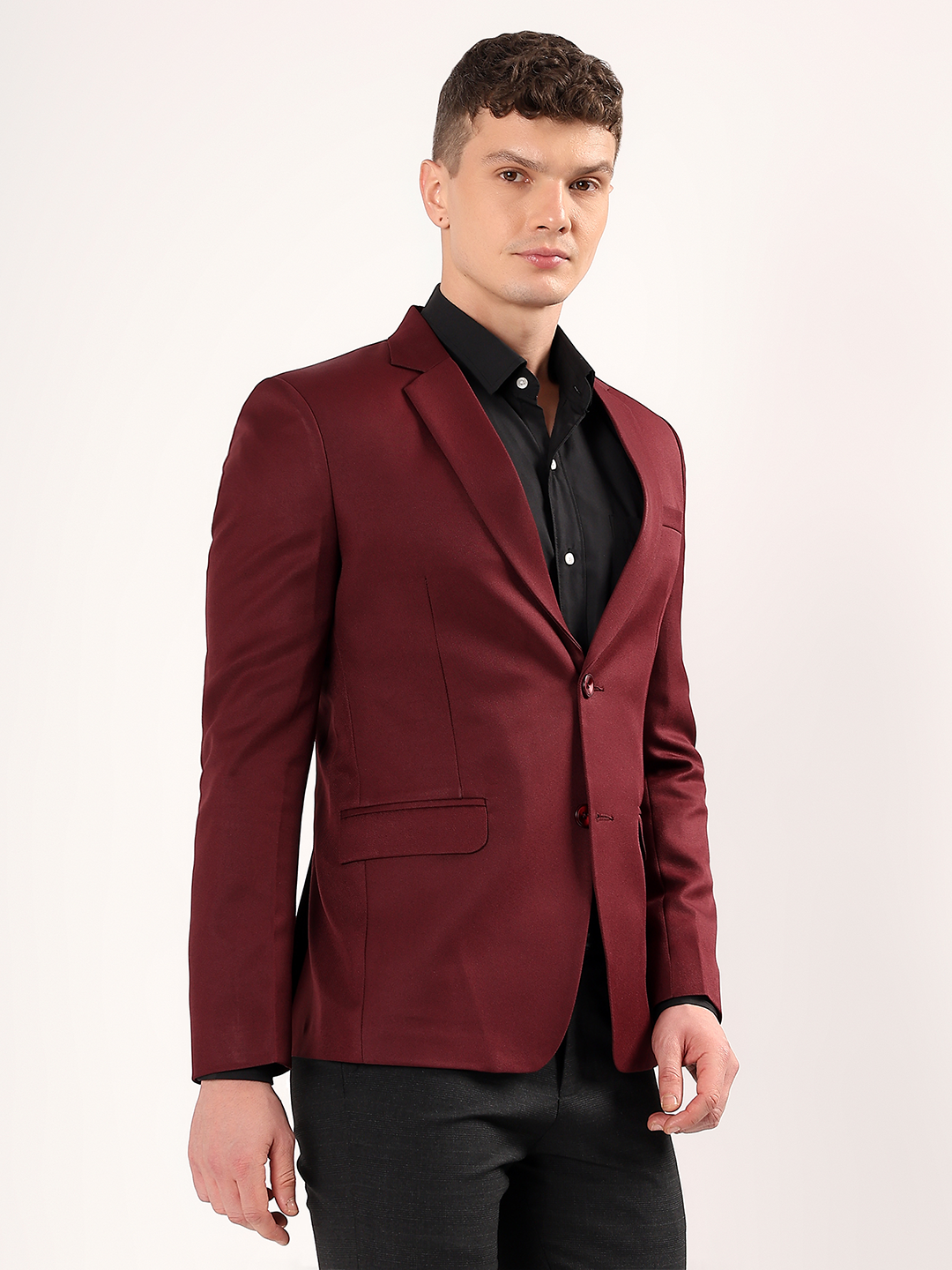 Bold occasion styling with wine blazer for men