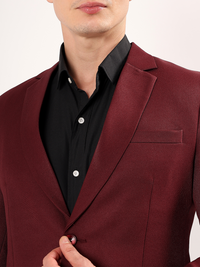 Deep color wine blazer perfect for evening wear