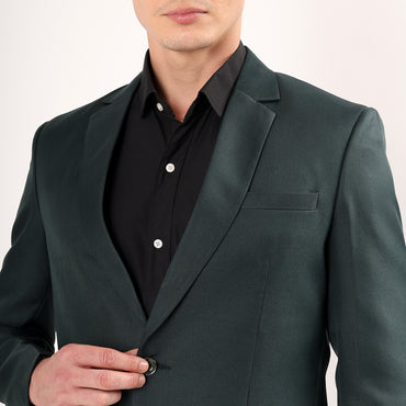 Model styled in Darelooks deep green blazer tailored for weddings festive events and elevated formal looks