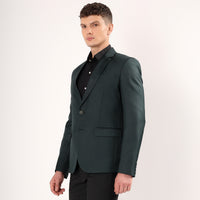 Darelooks men's deep green blazer  modern fit single-breasted with rich color and wrinkle resistant polyester