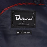 Darelooks blazer on model  modern fit in navy blue perfect for casual dinners parties and business events