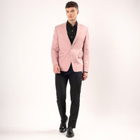 Darelooks men's pastel pink blazer modern fit  single-breasted wrinkle resistant polyester for smart casual and wedding wear