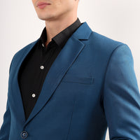 Peacock green blazer for men by Darelooks  slim fit  breathable polyester with double vents for comfort