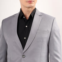 Side profile of Darelooks Spanish grey blazer sleek modern fit with double vents for comfort