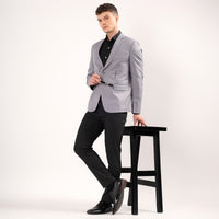 Darelooks men's Spanish grey blazer modern fit single breasted wrinkle resistant polyester ideal for business and wedding wear