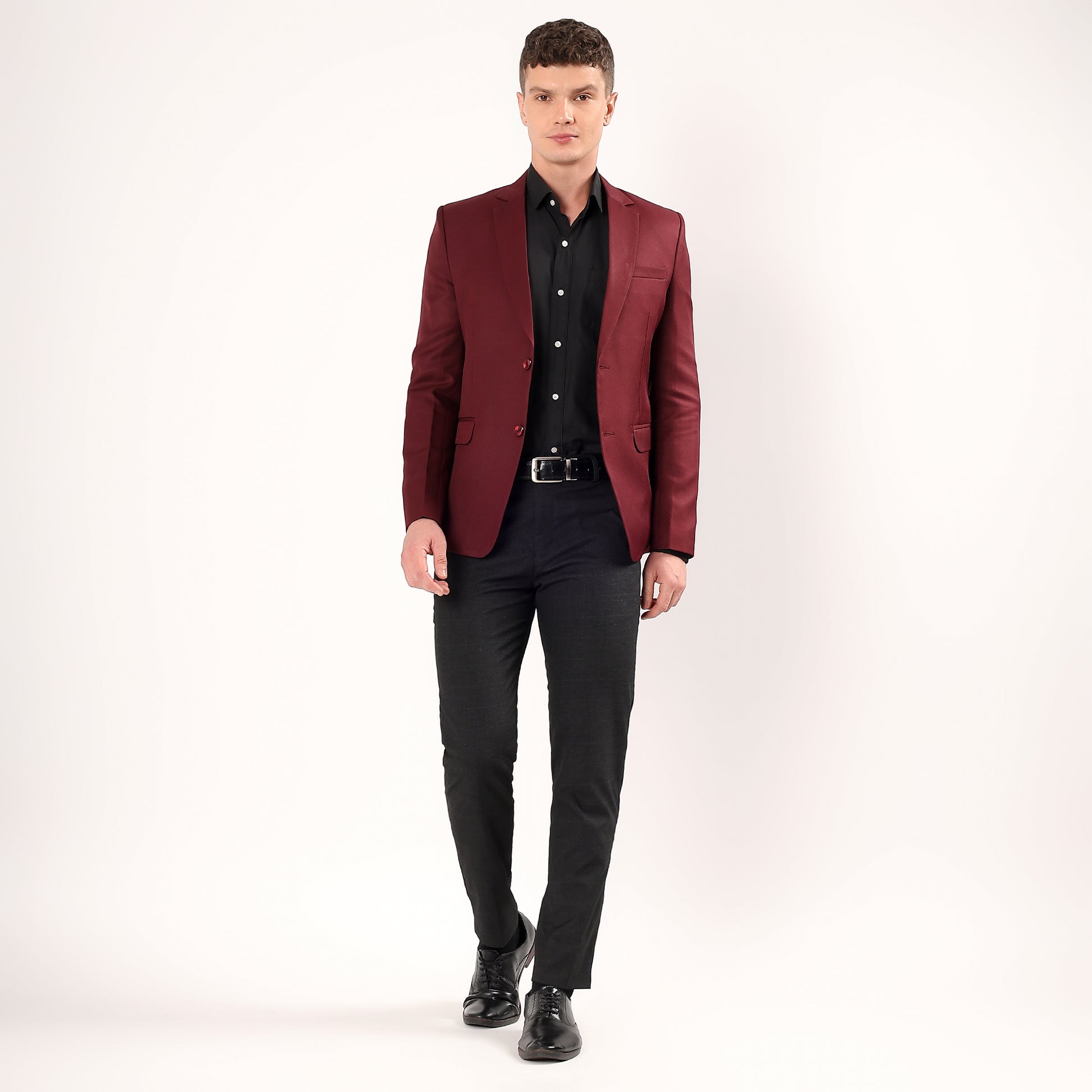 Darelooks men's wine blazer modern fit, single breasted wrinkle resistant polyester ideal for weddings and formal occasions