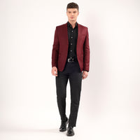 Darelooks men's wine blazer modern fit, single breasted wrinkle resistant polyester ideal for weddings and formal occasions