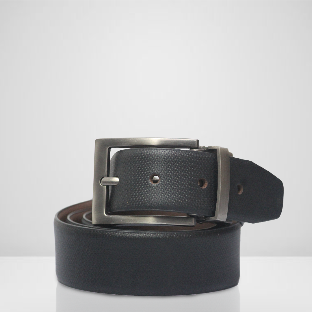 leather reversible italian brown and black belt from men