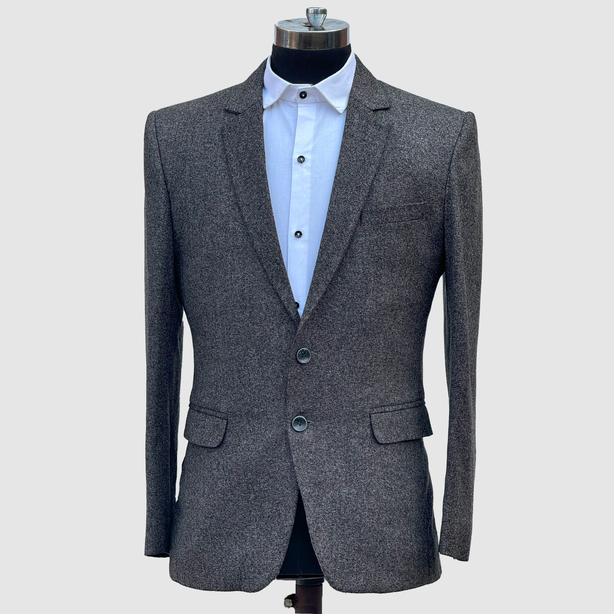 DareLooks men's grey single breasted blazer  festive & wedding wear